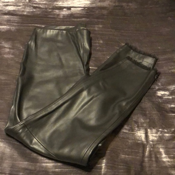 Zara Pants - Zara basic faux leather pants with lace hem